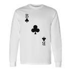 Playing Card Cross Bube Card Game Day Carnival Costume Langarmshirts