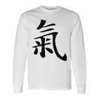 Qi Energy Chi Or Ki Chinese Calligraphy Character Langarmshirts