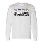 Scandinavia Flags Sweden Norway Denmark Finland Langarmshirts