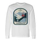 Ski Saalbach Retrointage Style Saalbach Skiing Gray Langarmshirts