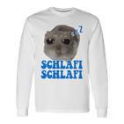 Sleep Sad Hamster Sleep Meme Sleeping Hamsti Langarmshirts