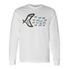 Smilo & Bron With Fish Motif Gray Langarmshirts