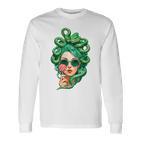 Sunglasses Green Snake Hair Hairstyle Medusa Langarmshirts