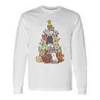 Ugly Christmas Sweater Cat Tree Christmas Cat Long-Sleeved Langarmshirts