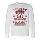 Vintage January 1965 60Th Birthday Langarmshirts