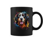 Cute Bernese Mountain Dog On Painted Bernese Mountain Dog Tassen