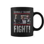 Donald Trump Fist Pump We Fight American Flag Trump 2024 Tassen