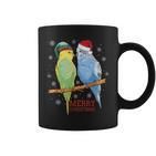 Frohe Weihnachten Budgies Birds Tassen