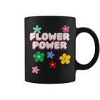 Hippie Costume 60S 70S Flower Power Süßes Groovy 70Er 60Er Jahre Party Schwarz Geblümt Crew-Ausschnitt S Erwachsene Party Retro Flower Tassen