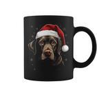 Labrador Dog Christmas Walking Dog Fan Tassen