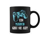 A Marco Gibt Never Up Personalised Gamer Tassen