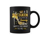 A Queen Was Born In January Happy Birthday Tassen