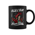 Rock N Roll Never Dies Rockabilly Girl Skull Tattoo Pin-Up Tassen