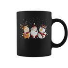 Santa Claus Reindeer And Snowman In The Snow I Christmas Tassen