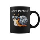 Snail's Disco Lover Groovy Party Snail With Disco Ball Tassen