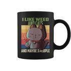 I Like Weed Cats And Maybe 3 People Cat Cannabis Grass Tassen