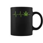 Weed For And Marijuana Leaf Heartbeat Tassen