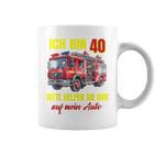 40Th Birthday Man Woman  Fire Brigade Blue Tassen