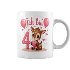 Children's Cute Deer I Am 4 Children's Birthday 4Th Birthday Girl Tassen