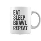 Eat Sleep Brawl Repeat Brawler ideo Player Gray Tassen