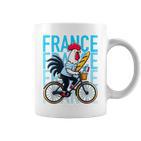 France Bicycle And Baguette Breton Stripes Rooster Tassen