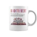 Booktrovert Definition Book Lovers Librarian Flowers Tassen