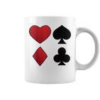 Poker Playing Cards Cross Heart Motif Card Fun Tassen