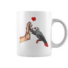 Grey Parrot Love Parrot Heart Bird Tassen