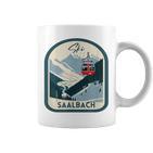 Ski Saalbach Retrointage Style Saalbach Skiing Gray Tassen