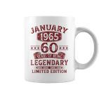 Vintage January 1965 60Th Birthday Tassen