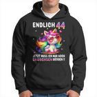 44 Geburtstag Geschenke Frau 44 Jahre Einhorn Party Outfit Kapuzenpullover