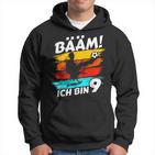 Bääm Ich Bin 9 Geburtstag Junge 9 Jahre Fussball Geschenk Kapuzenpullover