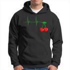 Cherry Heartbeat Cherries Fruits Ecg Pulse Kapuzenpullover