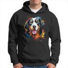 Cute Bernese Mountain Dog On Painted Bernese Mountain Dog Kapuzenpullover