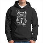 Cute French Bulldog In Run As Cool Portrait Kapuzenpullover