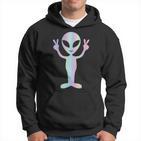 Alien Peace Sign Smiling Face Rave Music Trippy Kapuzenpullover