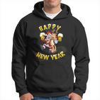 Happy New Year Santa With Rudolph The Reindeer Party Kapuzenpullover