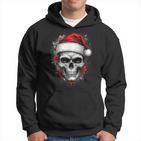 Heavy Xmas Skull With Santa Hat Ugly Hohoho Ho Kapuzenpullover