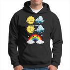 Lustige Tanzende Sonne Wolke Regenbogen Natur Regen Sommer Kapuzenpullover