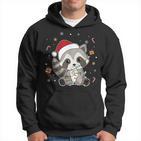 Raccoon Christmas Animals Fairy Lights Raccoon Kapuzenpullover