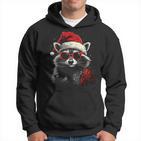 Raccoon With Christmas Hat Christmas Kapuzenpullover