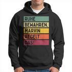 Ruhe Bewahren Marvin Regelt Das Spruch In Retro Farben Kapuzenpullover