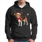 Santa Claus Beagle Reindeer Light Christmas Kapuzenpullover