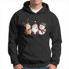 Santa Claus Reindeer And Snowman In The Snow I Christmas Kapuzenpullover