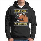 Ugly Christmas Sweater Pew Pew Crazy Reindeer Xmas Kapuzenpullover