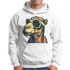 Camel With Sunglasses Gray Kapuzenpullover