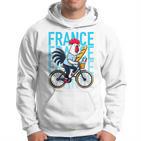 France Bicycle And Baguette Breton Stripes Rooster Kapuzenpullover