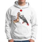 Grey Parrot Love Parrot Heart Bird Kapuzenpullover