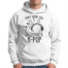 Ich Kann Dich Nicht Hören Ich Hörre Zu Kpop Rabbit K-Pop Gray Kapuzenpullover