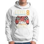 Kinder 8 Geburtstagideo Gamer Level 8 Freigeschaltet Jahrgang Kapuzenpullover